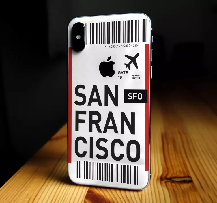Autocolante iphone bilet la san francisco - TenStickers