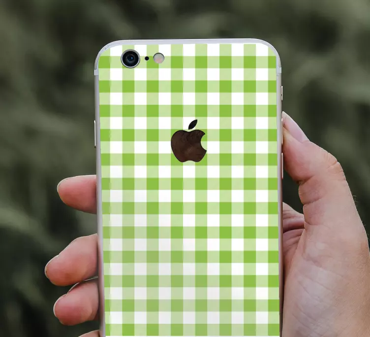 Autocolante iphone model de check verde - TenStickers