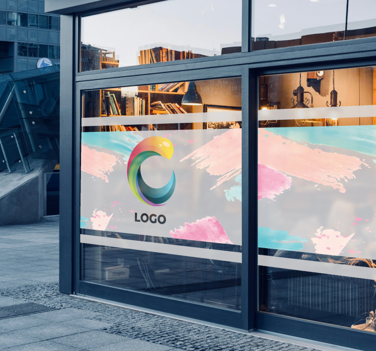 Autocolante magazin semne frontale logo-ul aruncat pe tranzlucent - TenStickers