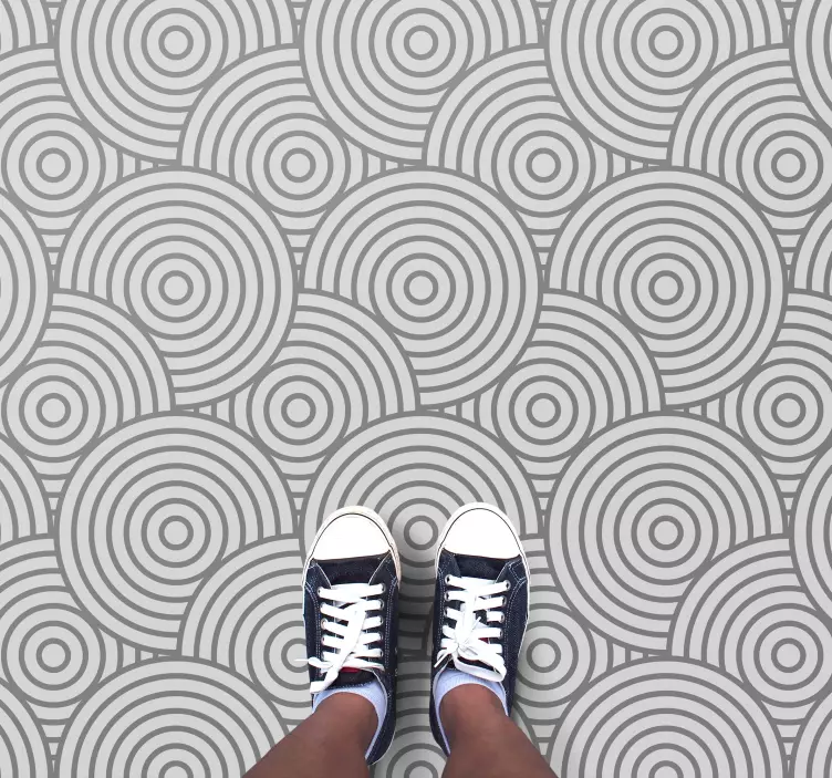 Autocolant de podea cu cercuri gri moderne - TenStickers