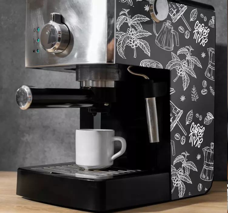 Autocolante aparate elemente de cafea desenate - TenStickers