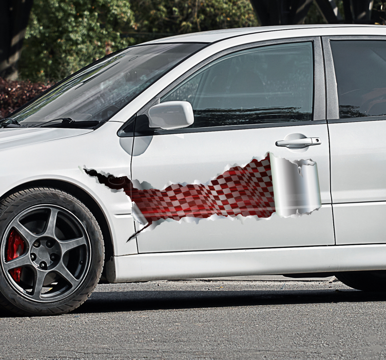 Autocolante pentru autoturisme cursă de tablă ruptă - TenStickers