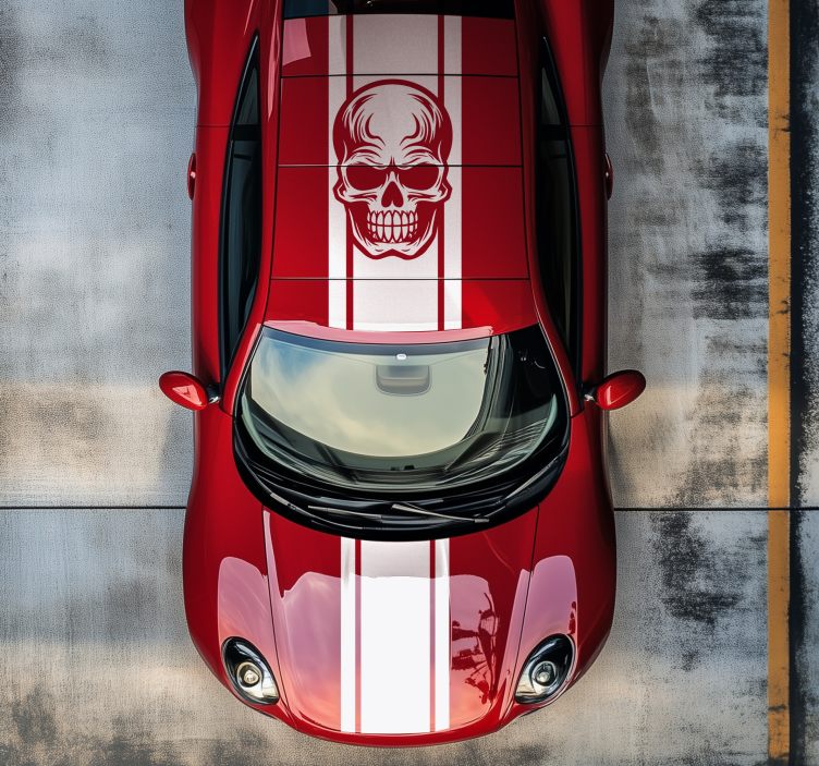 Autocolante pentru autoturisme dungi cu craniu - TenStickers