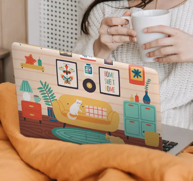 Skin-uri de vinil pentru laptop cat face - TenStickers