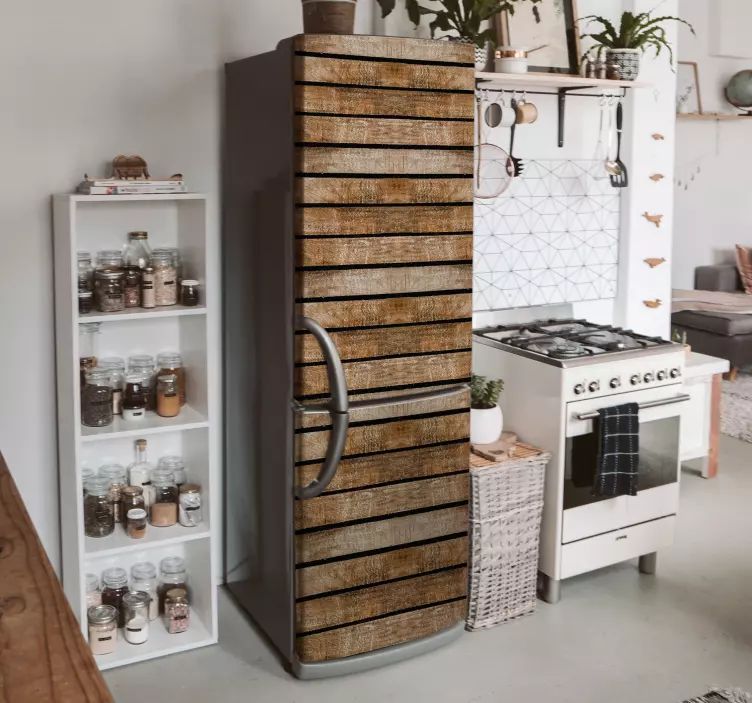 Autocolante frigorifice palet de lemn - TenStickers