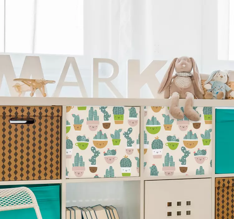 Autocolant mobila ghivece cactus - TenStickers