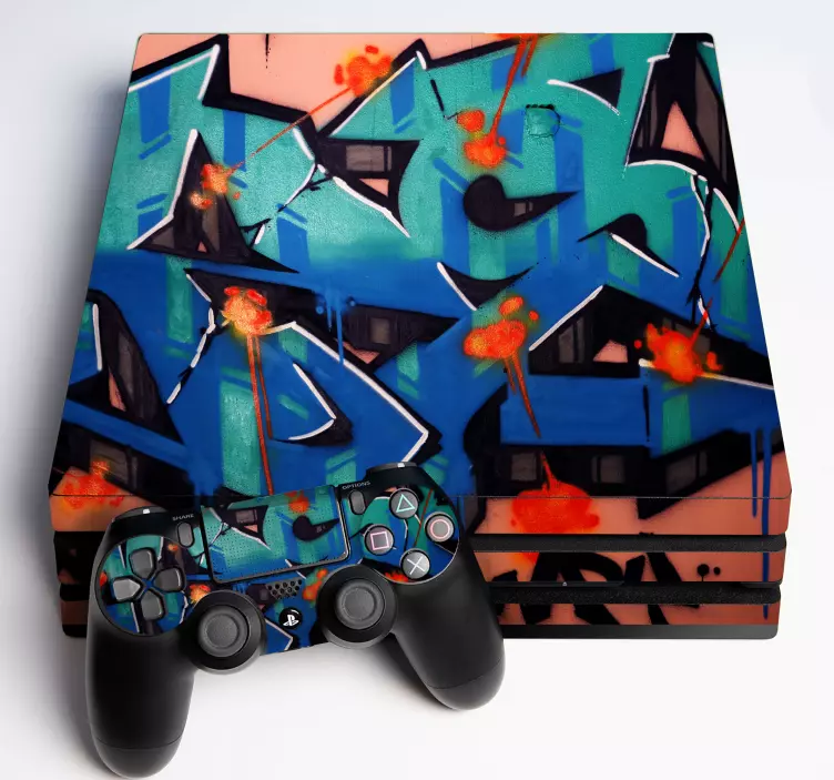 Sticker autocolant graffiti ps4 street art - TenStickers
