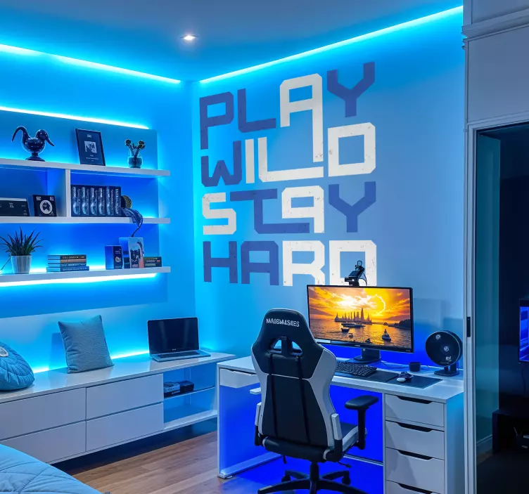 Autocolante de perete pentru jocuri video play hard - TenStickers