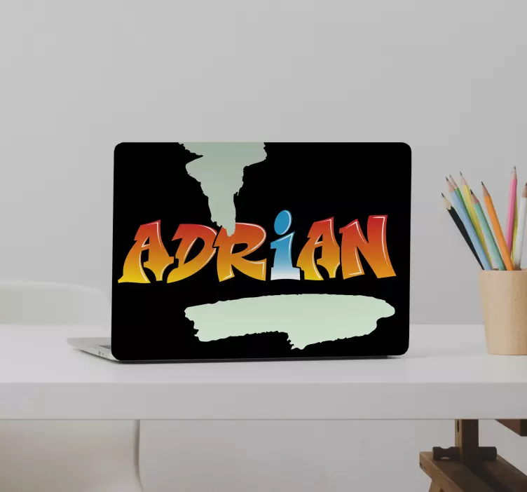 Numele tău este un graffiti cu skinuri pentru laptop - TenStickers