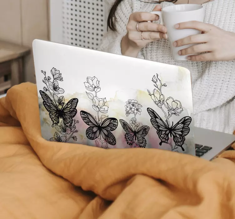 Fluture art decal piei laptop - TenStickers