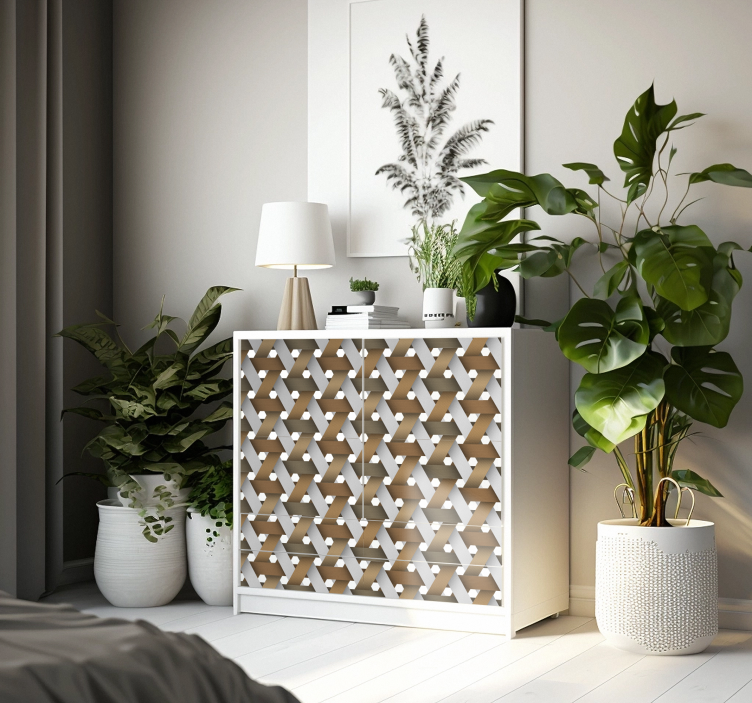 Autocolante mobila lemn alb scandinav - TenStickers