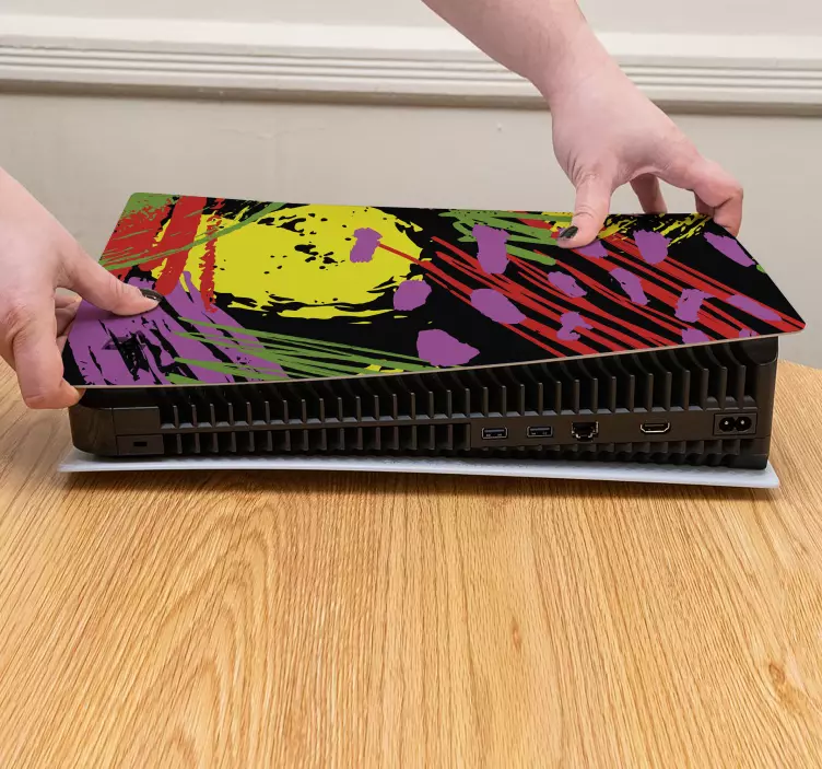 Autocolante pentru ps5 copertă abstractă vibrantă - TenStickers