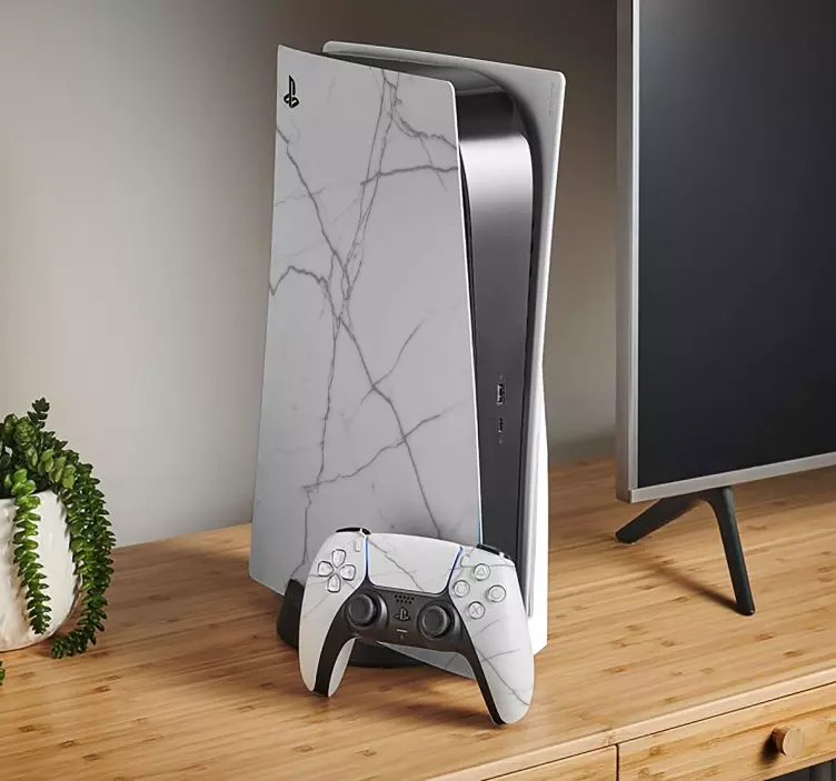 Autocolante pentru ps5 marmură albă - TenStickers