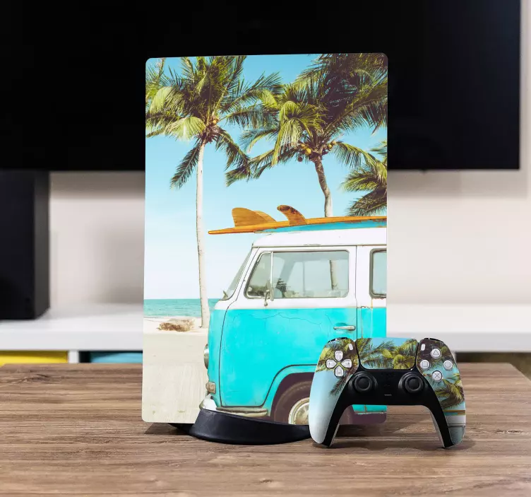Autocolante pentru ps5 microbuz surf tropical - TenStickers