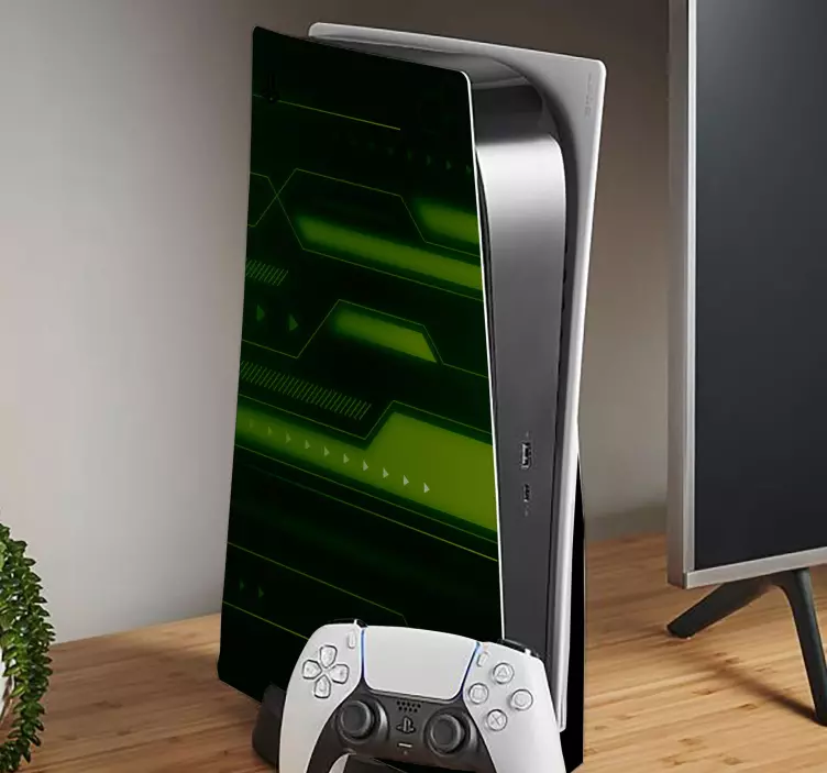 Autocolante pentru ps5 modele tehnologice verzi - TenStickers