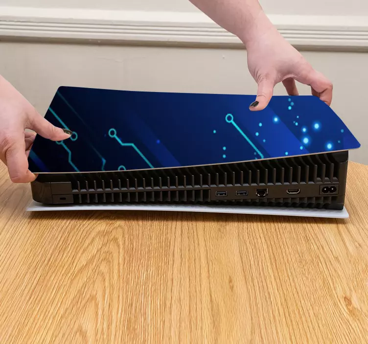 Autocolante pentru ps5 model de circuit albastru - TenStickers