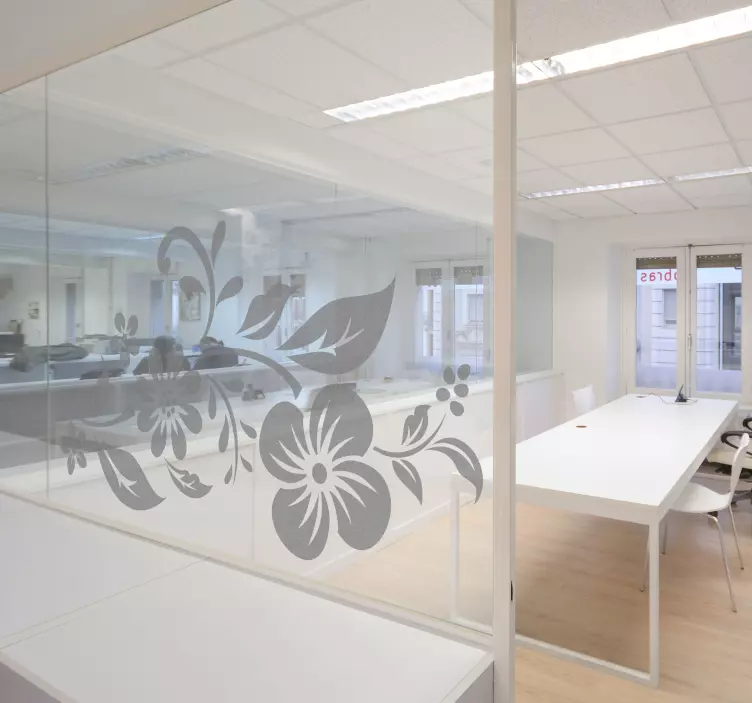 Autocolante pentru ferestre și sticlă flori translucide - TenStickers