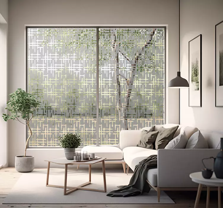 Autocolante pentru ferestre și sticlă linii translucide încrucișa - TenStickers