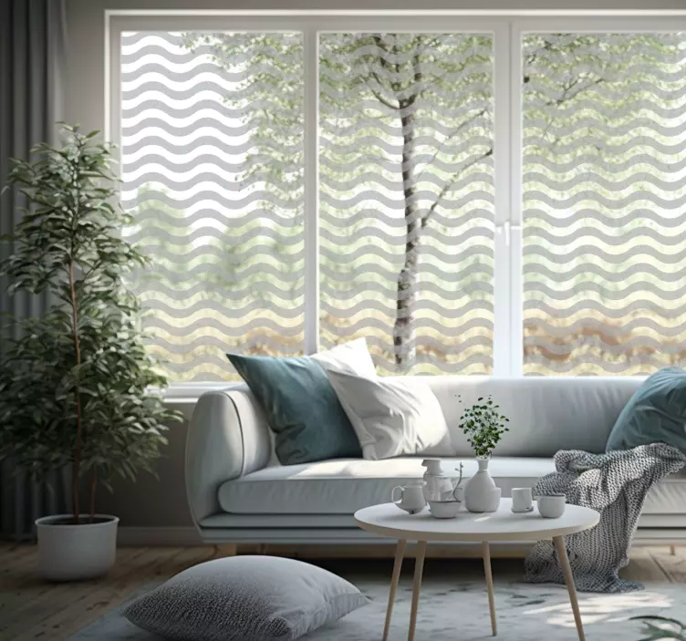 Autocolante pentru ferestre și sticlă onde translucide - TenStickers