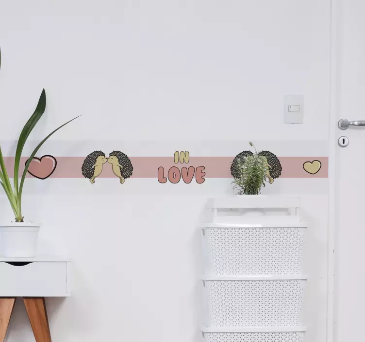 Autocolante perete cuplu de arici sărutându-se - TenStickers