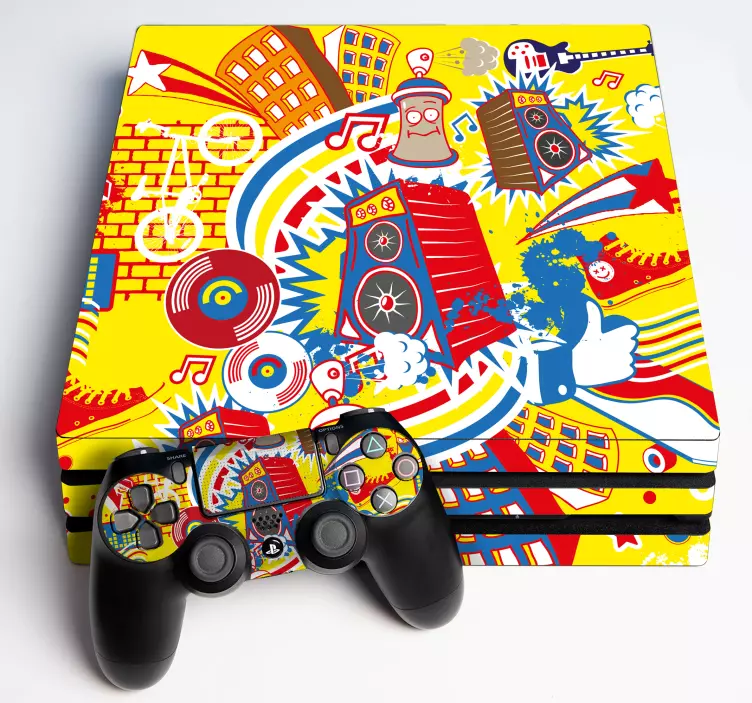 Autocolante ps4 peisaj muzical vibrant - TenStickers