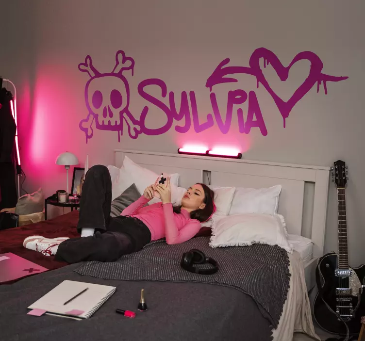 Autocolante de perete urban moarte și dragoste graffiti - TenStickers