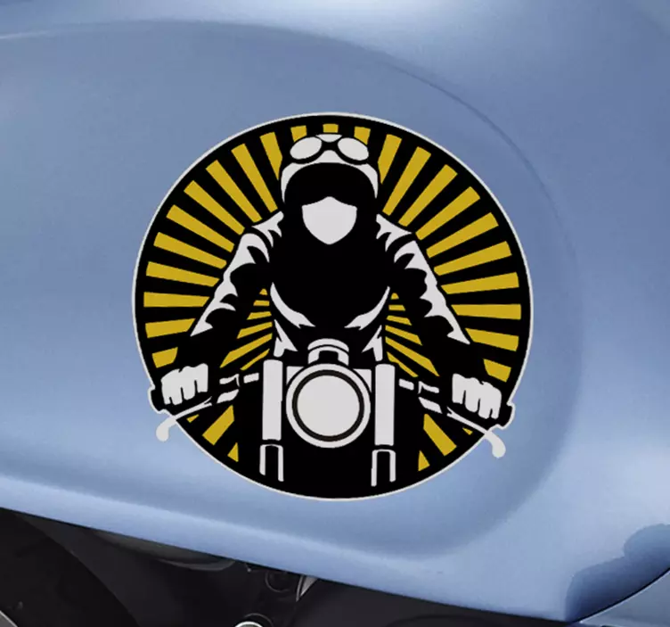 Motociclist decal vintage - TenStickers