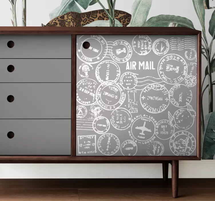 Autocolante de perete vintage model de timbre de călătorie de epo - TenStickers