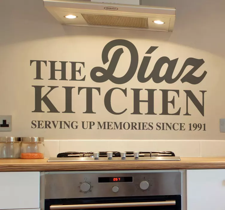 Bucătărie de familie personalizabil sticker de perete - TenStickers