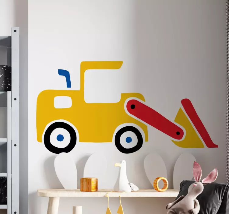 Buldozer excavator autocolant de jucărie simplă - TenStickers