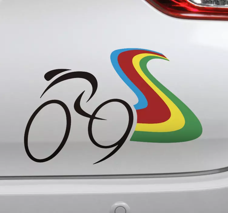 Campion mondial ciclism auto decal - TenStickers