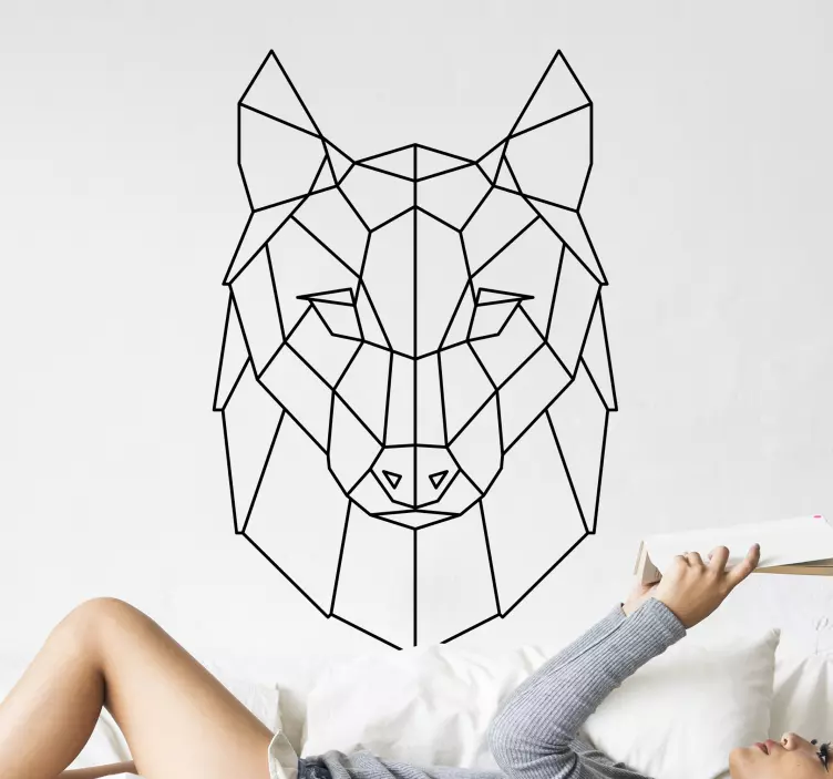 Cap de lup siluetă elegantă animal sălbatic decal - TenStickers