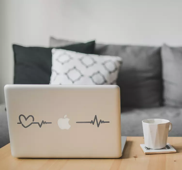 Cardiogram laptop sticker - TenStickers