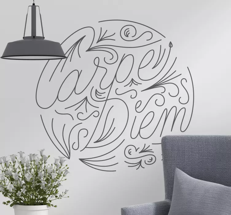 Carpe diem decor de perete camera de zi - TenStickers