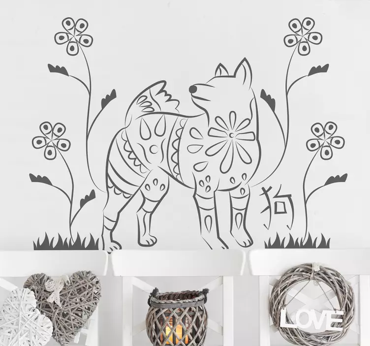 Autocolant chinezesc de perete de anul nou - TenStickers