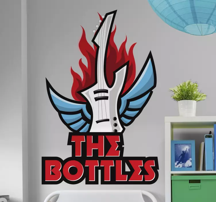 Chitară cu nume sau sticker rock de grup - TenStickers