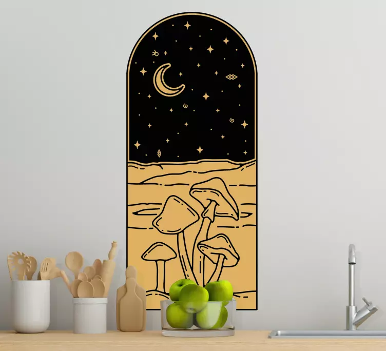 Ciupercă pe decor de perete design peisaj - TenStickers