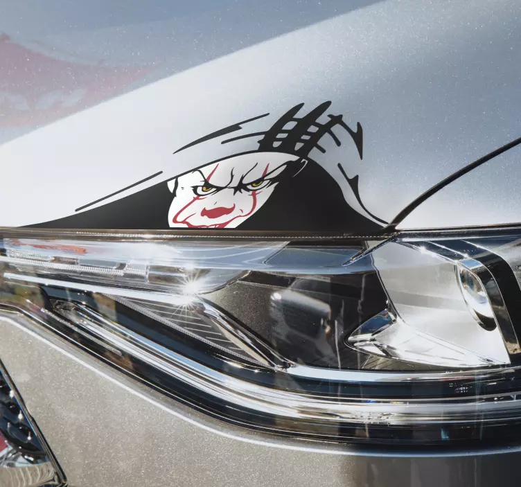 Clovn care urmărește autocolantul mașinii - TenStickers