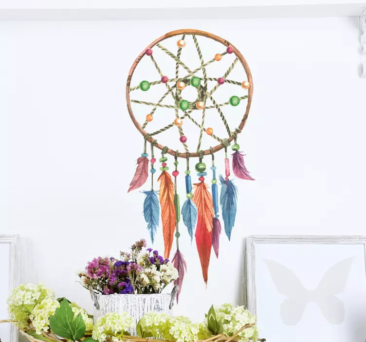 Colorat dreamcatcher decorare perete autocolant - TenStickers