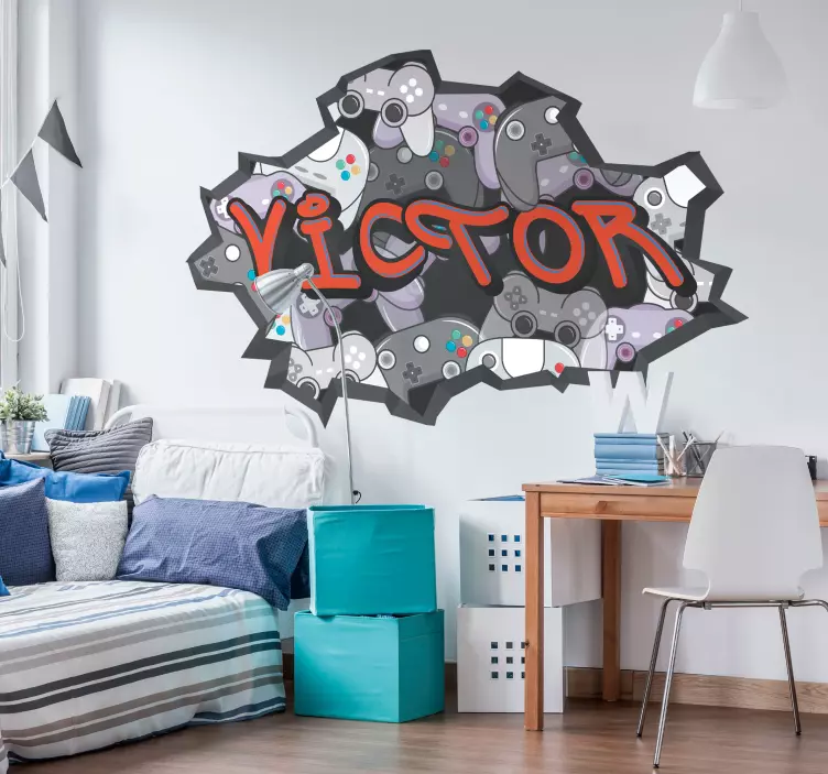 Graffiti console comenzi decal de perete urban - TenStickers