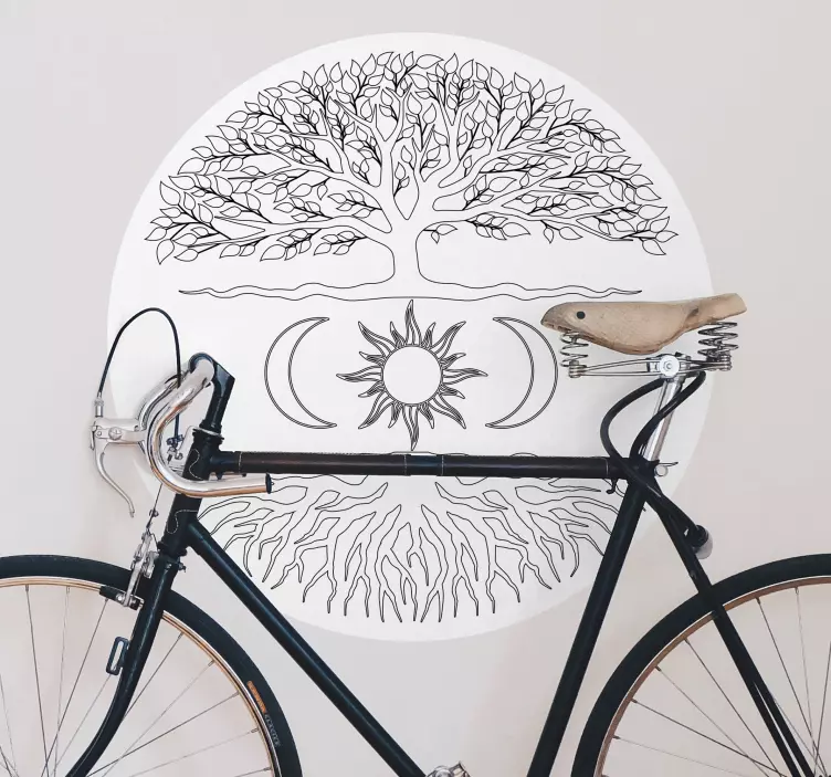 Copac de viață lună și soare copac autocolant de perete - TenStickers