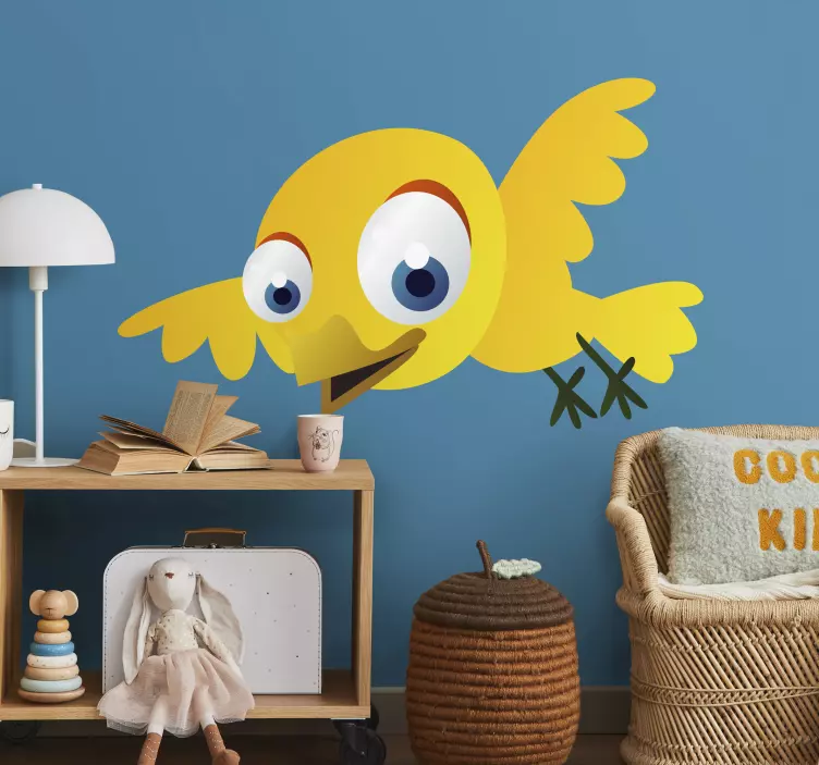 Copii autocolant galben pasăre - TenStickers