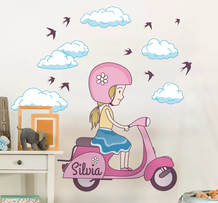 Copii fata personalizate pe autocolant scooter - TenStickers