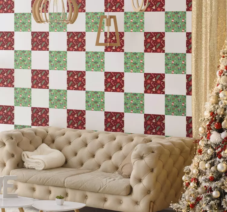 Autocolant cu model de bomboane de crăciun - TenStickers