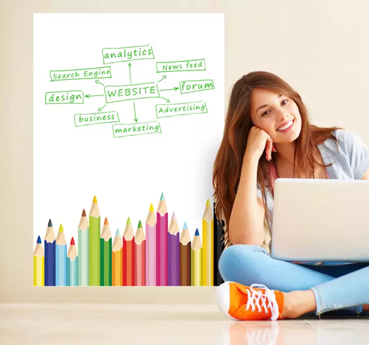 Creioane de colorat sticker alb - TenStickers