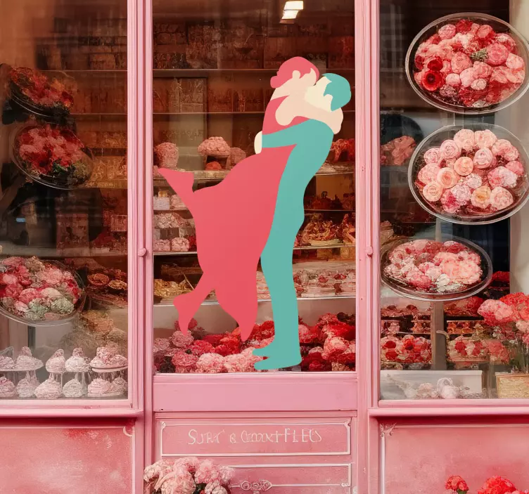 Cuplu sărutând autocolant - TenStickers