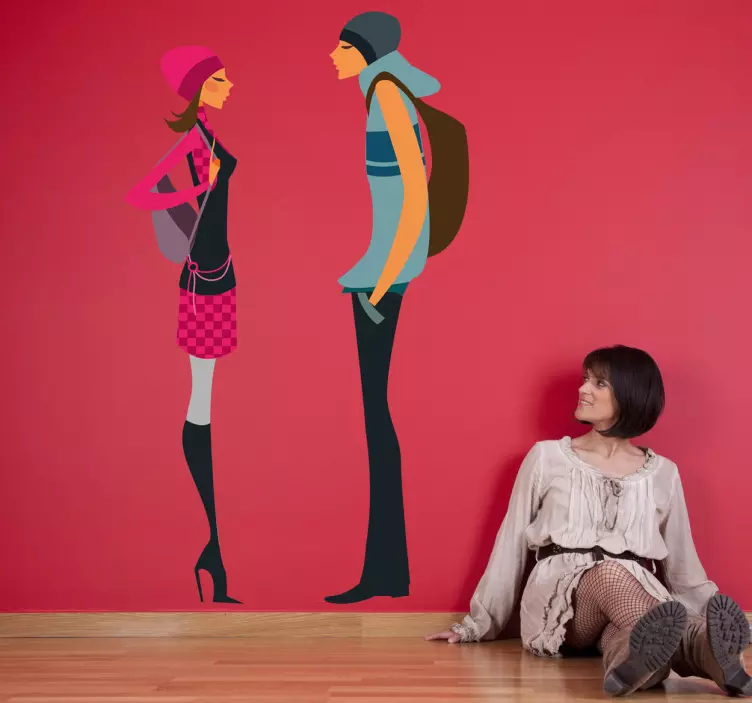 Cuplu trendy vorbind autocolant decorativ - TenStickers