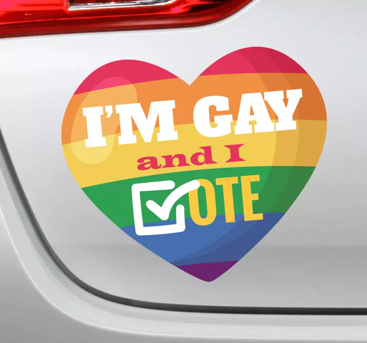 Curcubeu votează autocolant de mașină gay - TenStickers