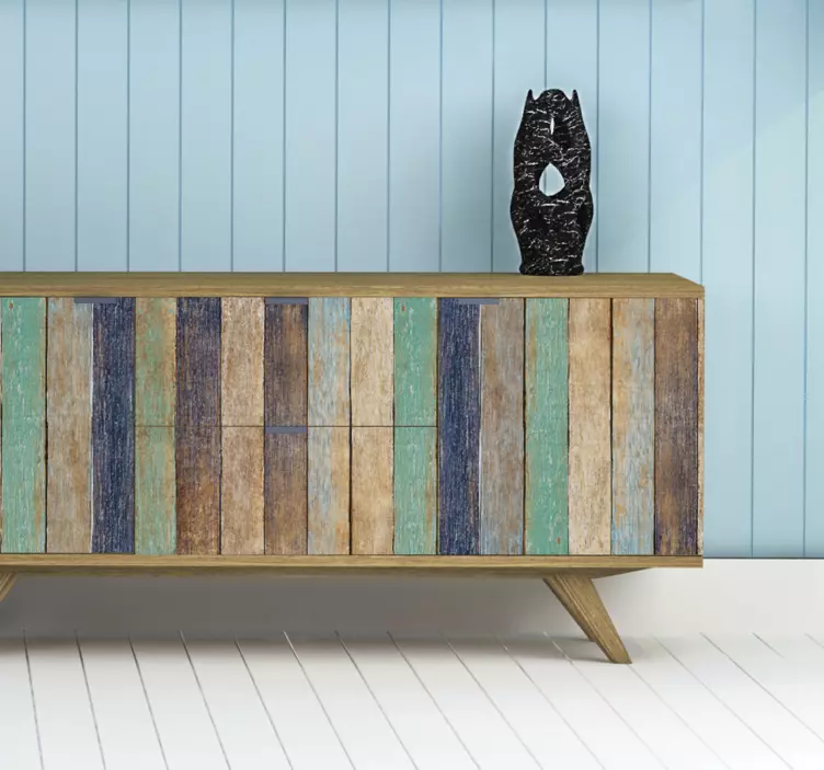 Autocolant de mobilier din lemn de vară albastru - TenStickers