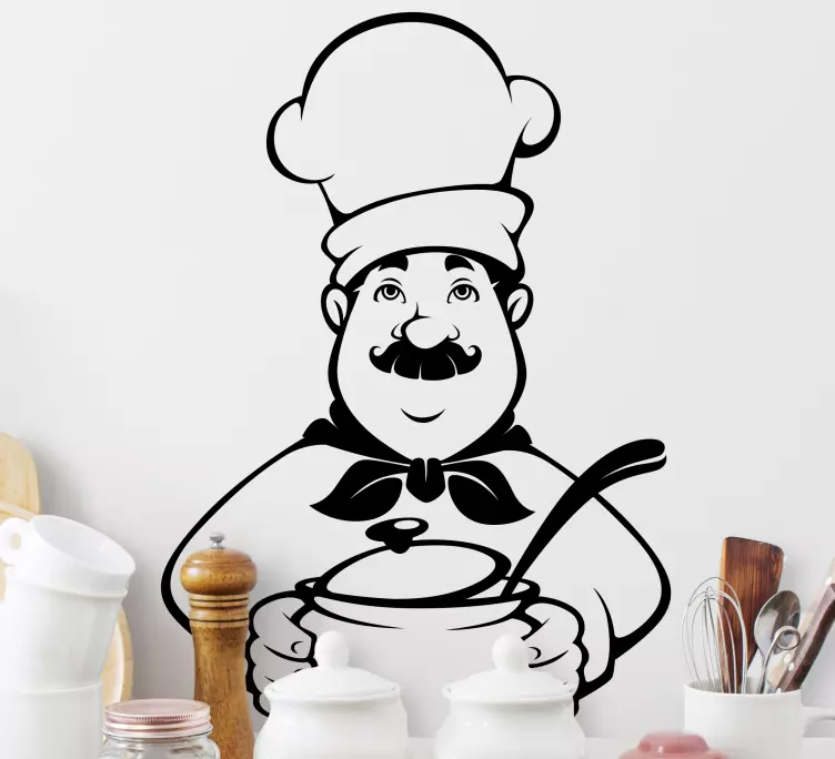 Autocolant bucătărie cu design alb și negru - TenStickers